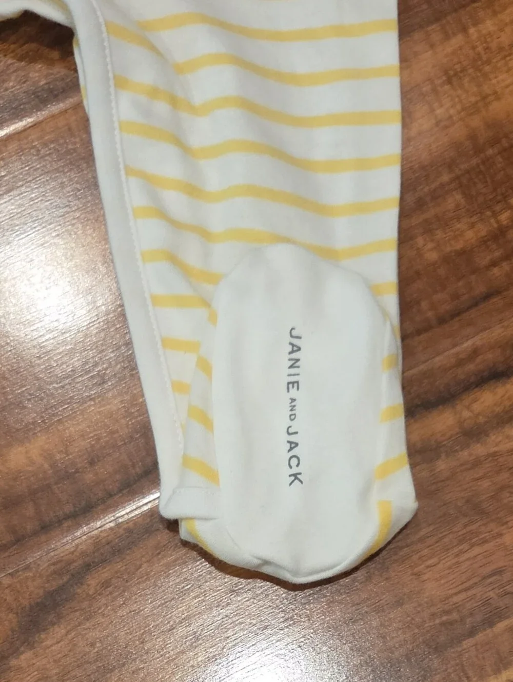 Janie and Jack NWT 6-9 Months Yellow and White Striped Footed One-Piece